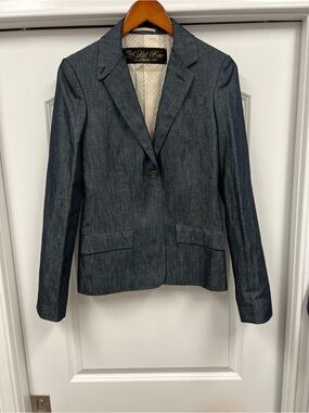 Rogan - Navy Blue Denim Blazer - Tailored Women's Jacket